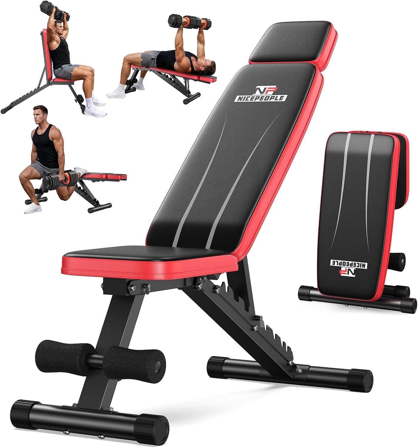 NICEPEOPLE adjustable weight bench in a home gym